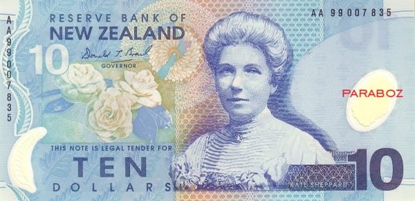 Yeni Zelanda 10 NZD ön yüz