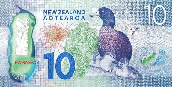 Yeni Zelanda 10 NZD arka yüz