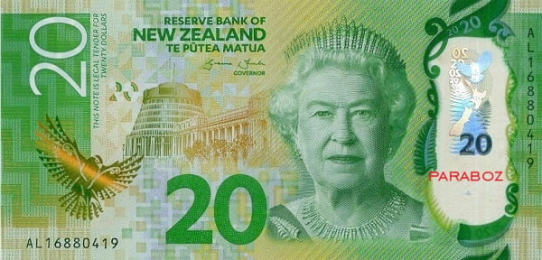 Yeni Zelanda 20 NZD ön yüz