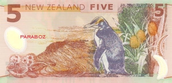 Yeni Zelanda 5 NZD arka yüz