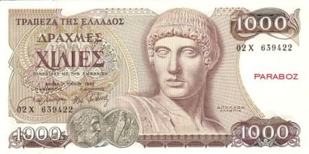 Yunanistan Drachmes 1.000 GRD ön yüz