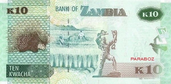 Zambiya 10 ZMK arka yüz