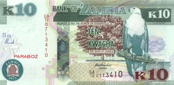 Zambiya 10 ZMK ön yüz
