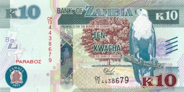 Zambiya 10 ZMK ön yüz
