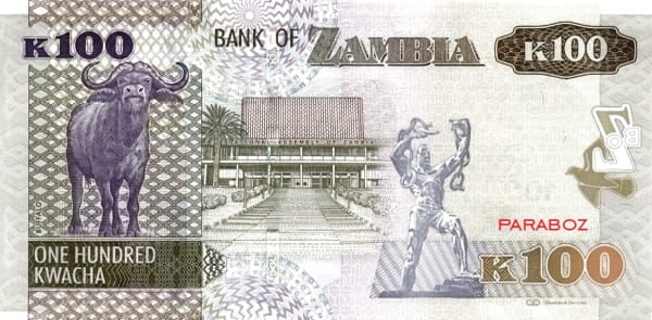Zambiya 100 ZMK arka yüz