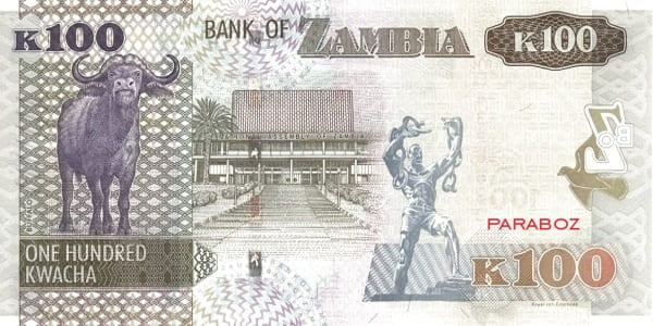 Zambiya 100 ZMK arka yüz