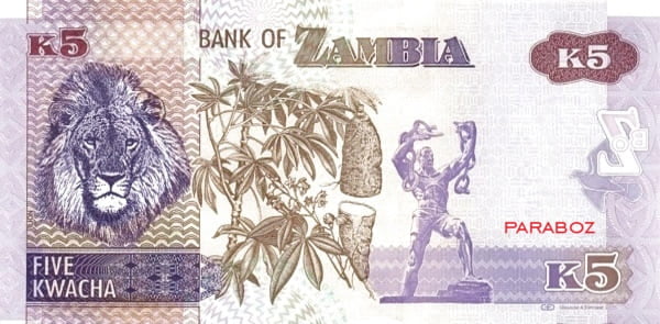 Zambiya 5 ZMK arka yüz