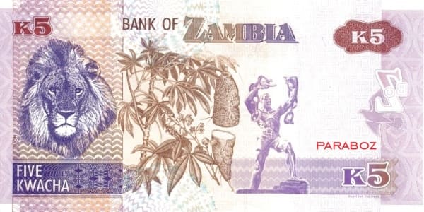 Zambiya 5 ZMK arka yüz
