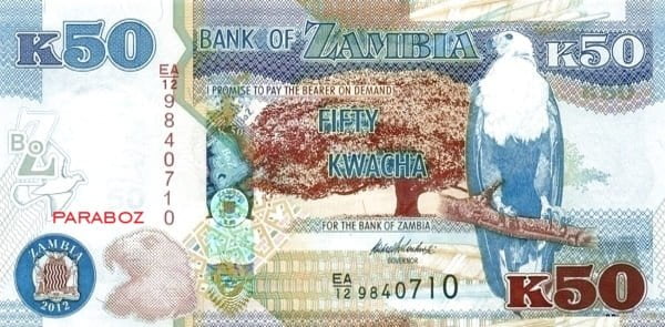 Zambiya 50 ZMK ön yüz