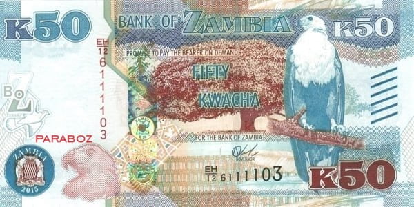 Zambiya 50 ZMK ön yüz