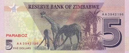 Zimbabwe 5 ZWB arka yüz