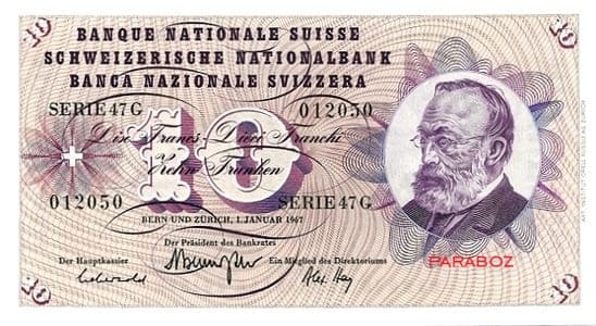 CHF 10 ON 1955-1977