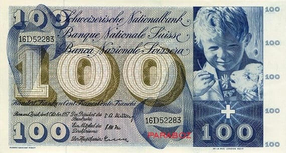 CHF 100 ON 1955-1977