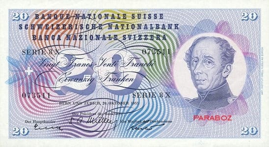 CHF 20 ON 1955-1977