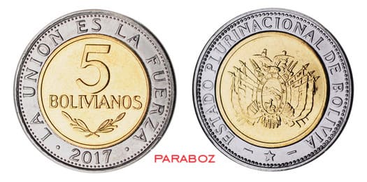 BOB bolivia 5 coins