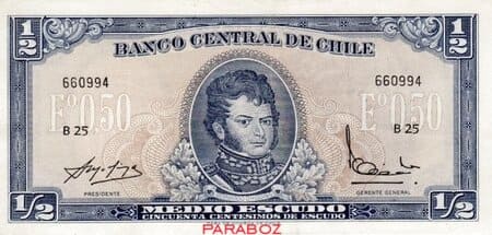 CLP chile 0.50 escudos ON 1962