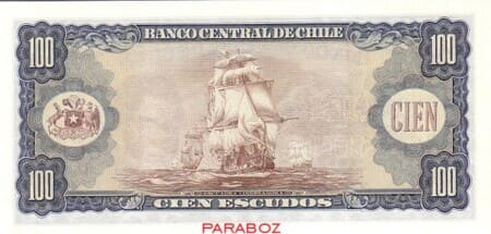 CLP chile 100 escudos arka 1962