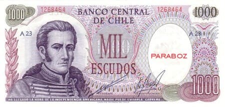 CLP chile 1000 escudos ON 1967