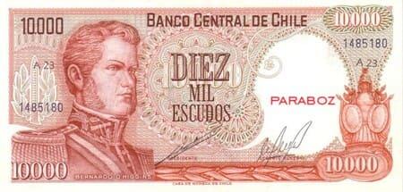 CLP chile 10000 escudos ON 1967