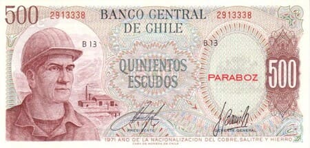 CLP chile 500 escudos ON 1967