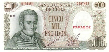 CLP chile 5000 escudos ON 1967