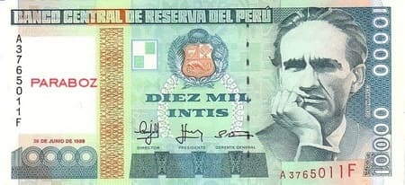 PEN PERU 10000 intis ON 1985-1991