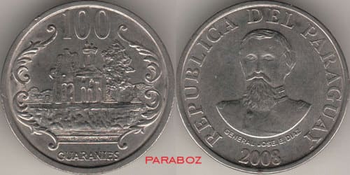 PYG PARAGUAY 100 guarani coins 2008