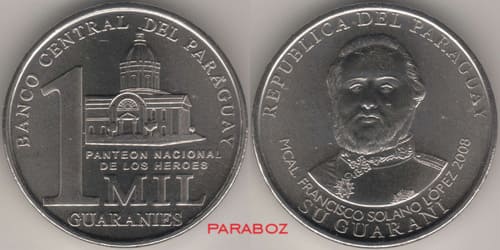 PYG PARAGUAY 1000 guarani coins 2008