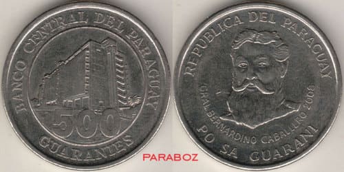 PYG PARAGUAY 500 guarani coins 2008